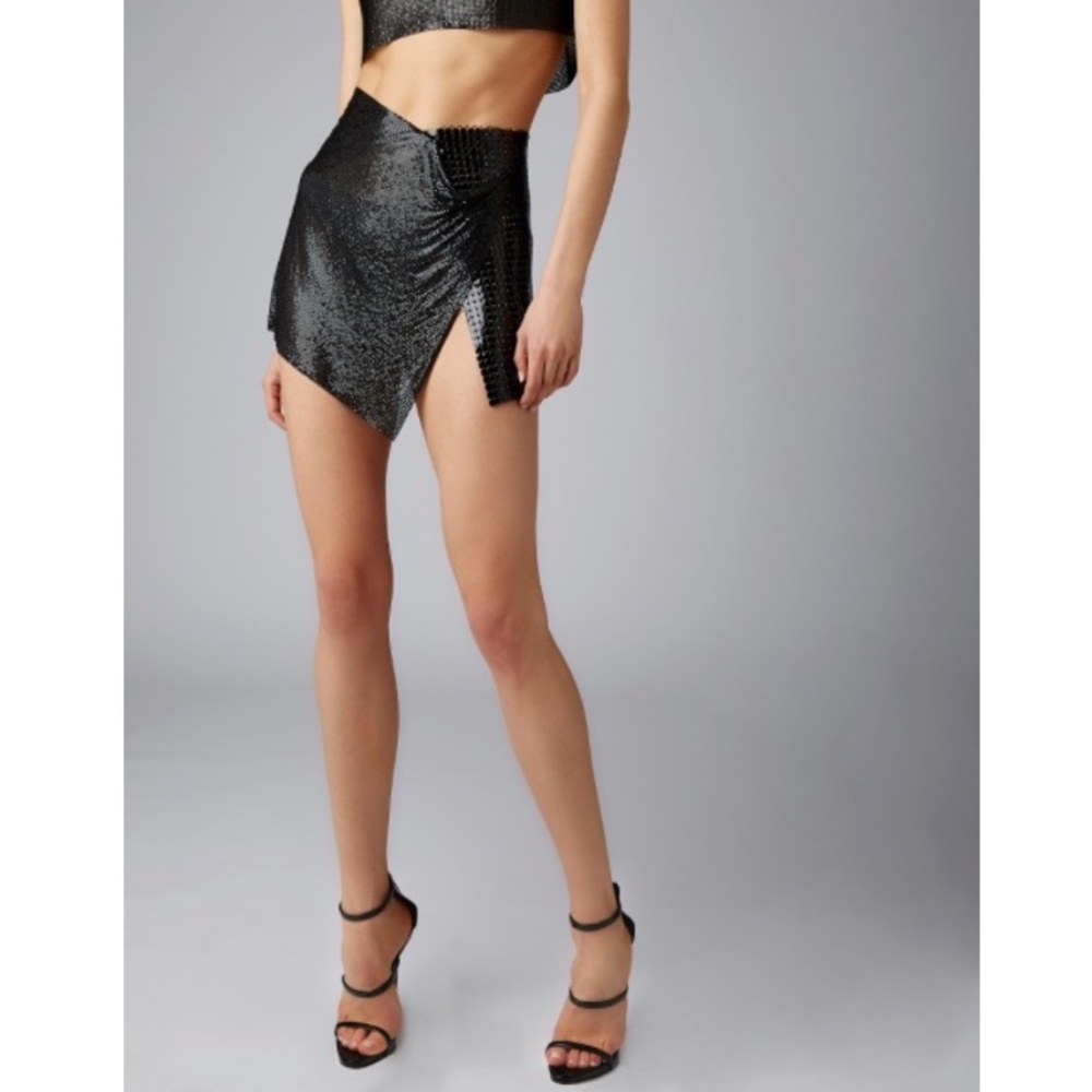 Fannie Schiavoni Chainmail Metal Mesh Mini Skirt